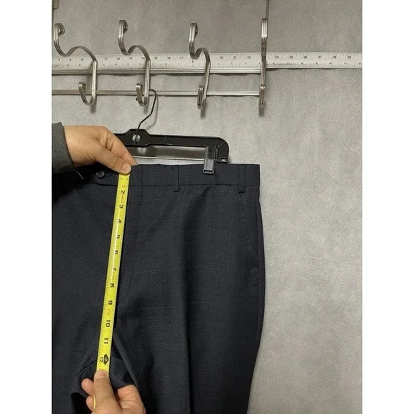 Ralph Lauren Suit Men 42R Blue Windowpane Plaid 2B Wool Academia W36X31L Luxury - Picture 13 of 16